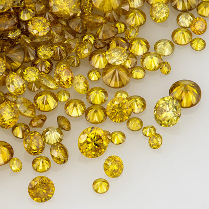 Fancy Greenish Canary | Canary Diamonds 0.25ct | Mix Scoop | Fancy Vivid Greenish Yellow | Untreated Natural Diamonds | Round | Melee | Accents | Canary Yellow