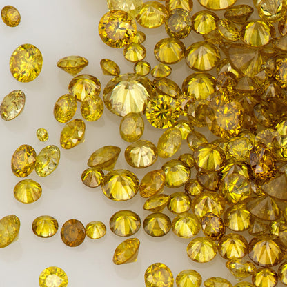 Fancy Greenish Canary | Canary Diamonds 0.25ct | Mix Scoop | Fancy Vivid Greenish Yellow | Untreated Natural Diamonds | Round | Melee | Accents | Canary Yellow
