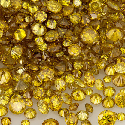 Fancy Greenish Canary | Canary Diamonds 0.25ct | Mix Scoop | Fancy Vivid Greenish Yellow | Untreated Natural Diamonds | Round | Melee | Accents | Canary Yellow