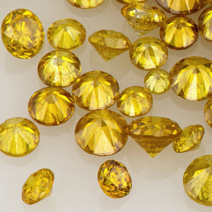 Fancy Greenish Canary | Canary Diamonds 0.25ct | Mix Scoop | Fancy Vivid Greenish Yellow | Untreated Natural Diamonds | Round | Melee | Accents | Canary Yellow