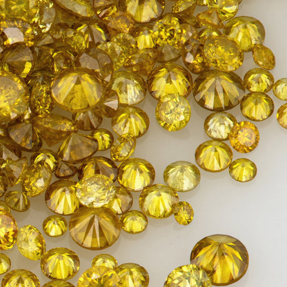 Fancy Greenish Canary | Canary Diamonds 0.25ct | Mix Scoop | Fancy Vivid Greenish Yellow | Untreated Natural Diamonds | Round | Melee | Accents | Canary Yellow