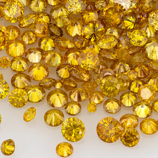 Fancy Vivid Orangish Yellow | Orange Diamonds 0.25ct | Mix Scoop | Fancy Vivid Yellowish Orange | Untreated Natural Diamonds | Round | Melee | Accents | Fancy Diamonds