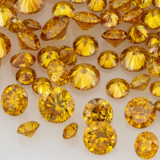 Fancy Vivid Reddish Orangy Yellow | Red Orange Diamonds 0.25ct | Mix Scoop | Fancy Vivid Yellowish Reddish Orange | Untreated Natural Diamonds | Round | Melee | Accents
