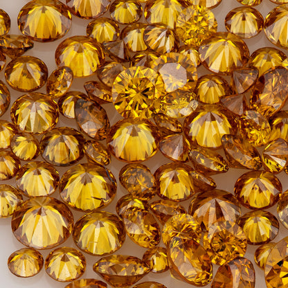 Cognac | Cognac Diamonds 0.25ct | Mix Scoop | Fancy Vivid Red Orange | Untreated Natural Diamonds | Round | Melee | Accents