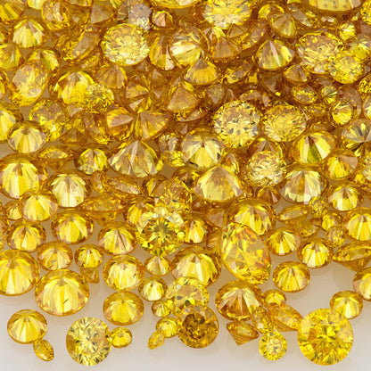 Fancy Orangish Golden Yellow | Top Canary Diamonds 0.25ct | Mix Scoop | Fancy Vivid Yellow | Untreated Natural Diamonds | Round | Melee | Accents | Fancy Diamonds
