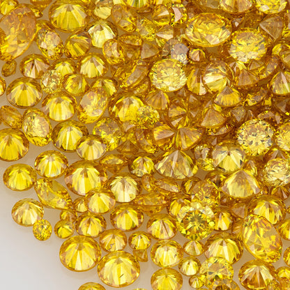 Fancy Orangish Golden Yellow | Top Canary Diamonds 0.25ct | Mix Scoop | Fancy Vivid Yellow | Untreated Natural Diamonds | Round | Melee | Accents | Fancy Diamonds