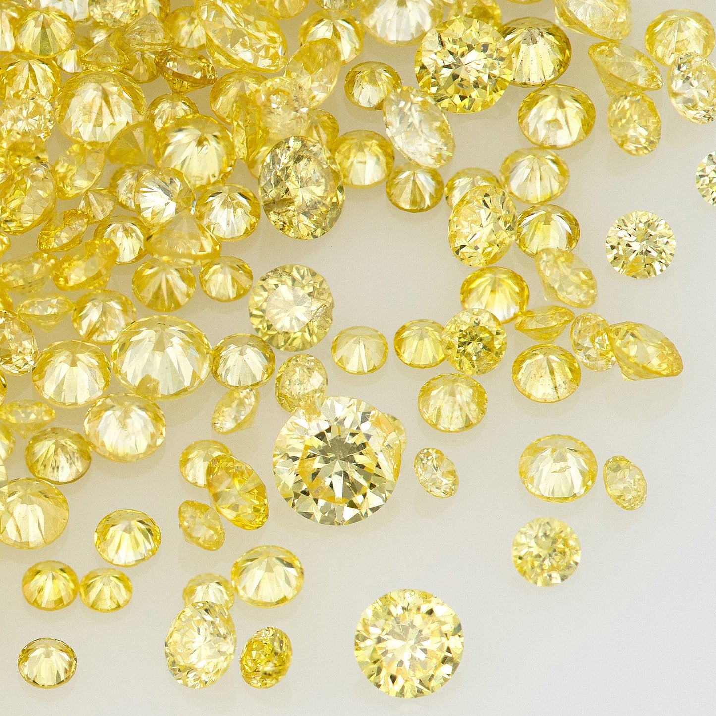 Fancy Intense Yellow | Dark Cape Diamonds 0.25ct | Mix Scoop | Fancy Yellow | Untreated Natural Diamonds | Round | Melee | Accents | Cape Color Diamonds