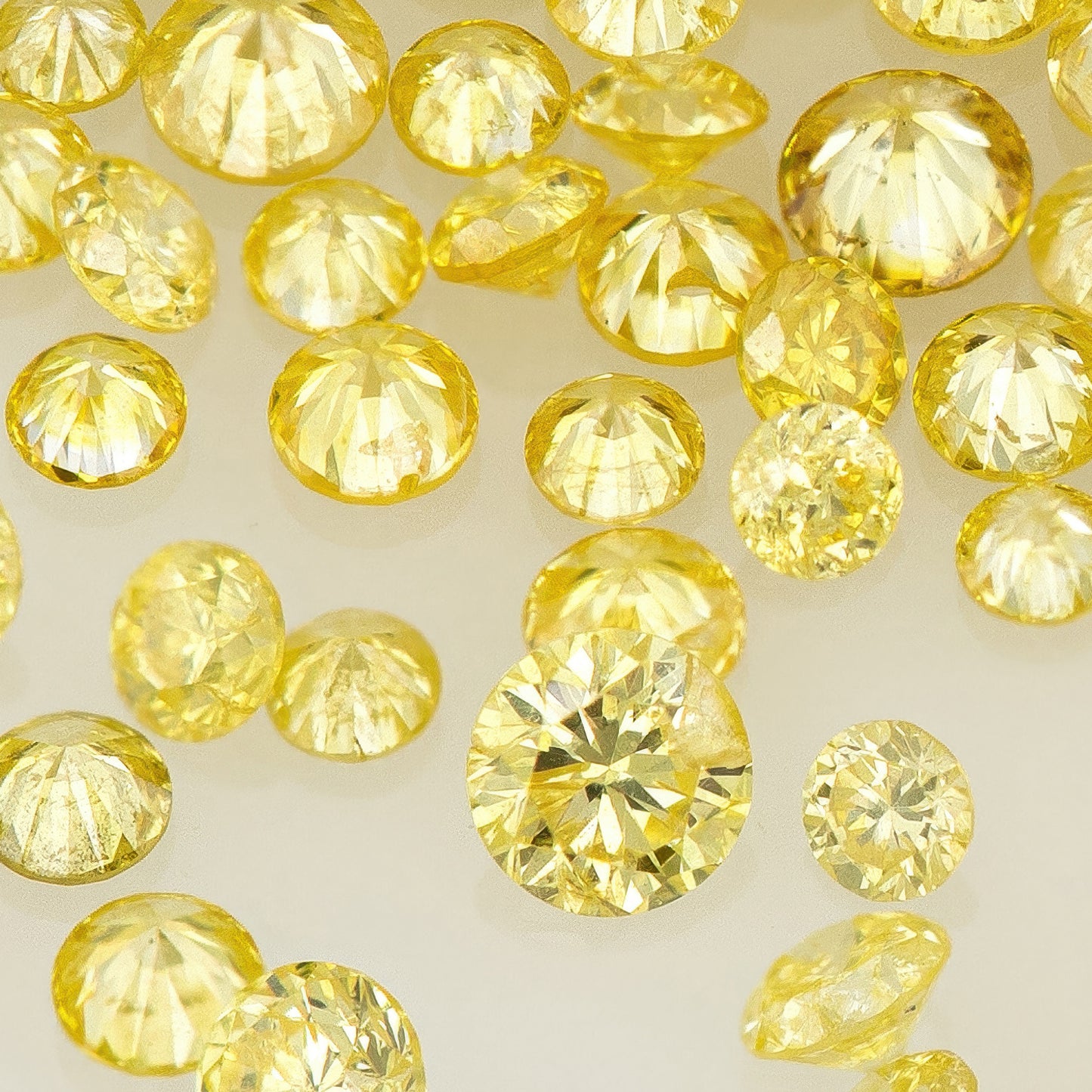Fancy Intense Yellow | Dark Cape Diamonds 0.25ct | Mix Scoop | Fancy Yellow | Untreated Natural Diamonds | Round | Melee | Accents | Cape Color Diamonds