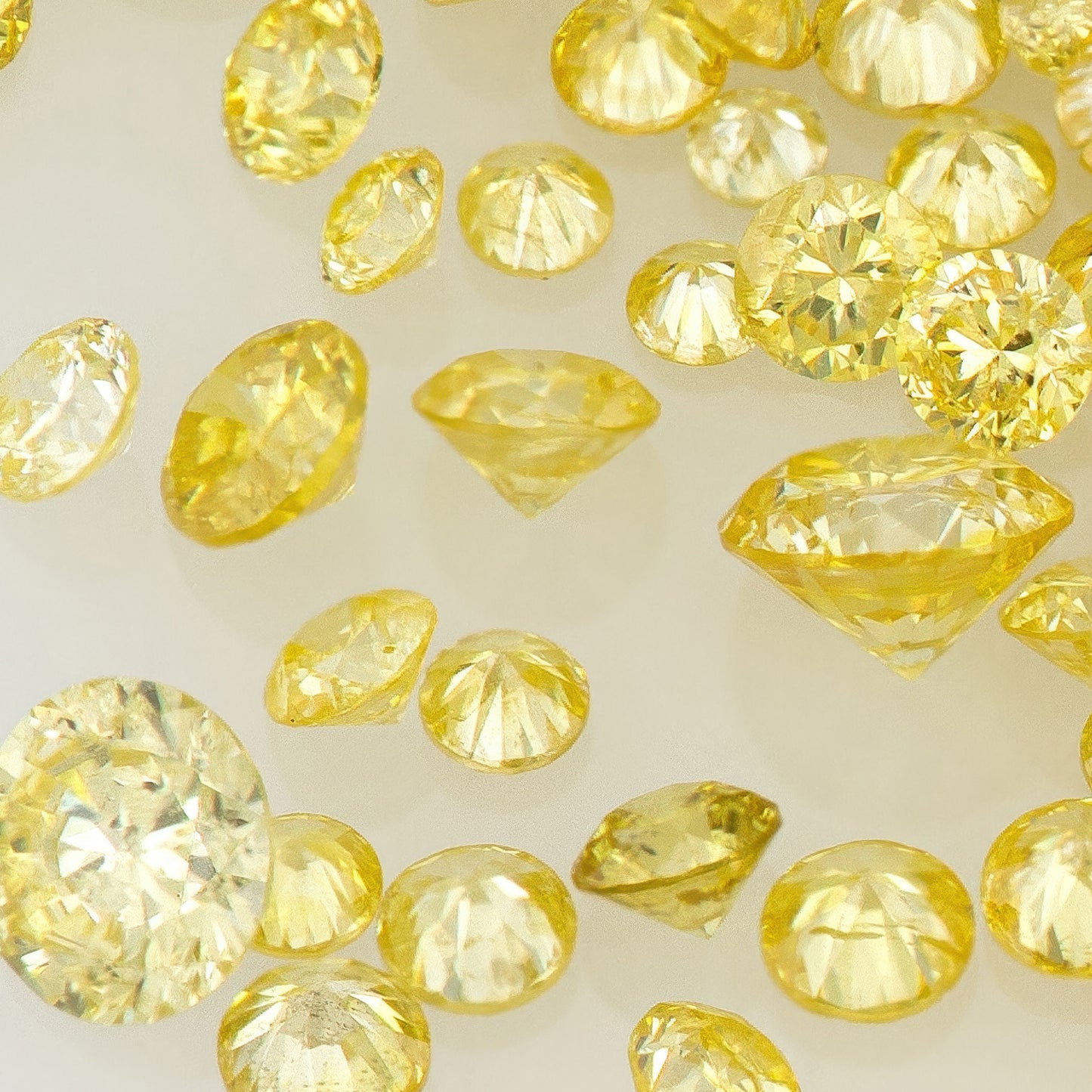 Fancy Intense Yellow | Dark Cape Diamonds 0.25ct | Mix Scoop | Fancy Yellow | Untreated Natural Diamonds | Round | Melee | Accents | Cape Color Diamonds