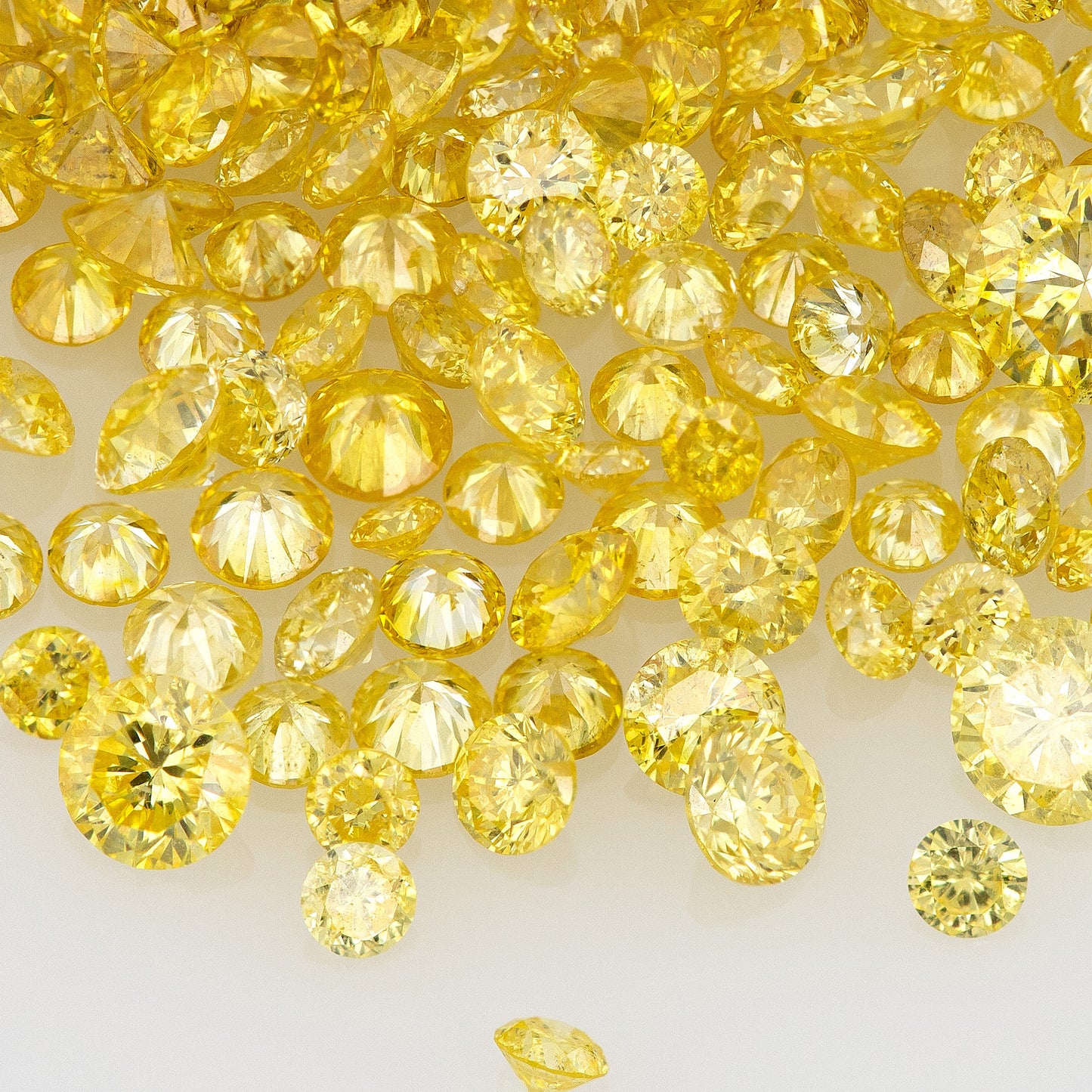 Fancy Vivid Yellow Dark Cape Diamonds 0.25ct Mix Scoop | Fancy Yellow Untreated Natural Diamonds | Round | Melee | Accents | Cape Color Diamonds