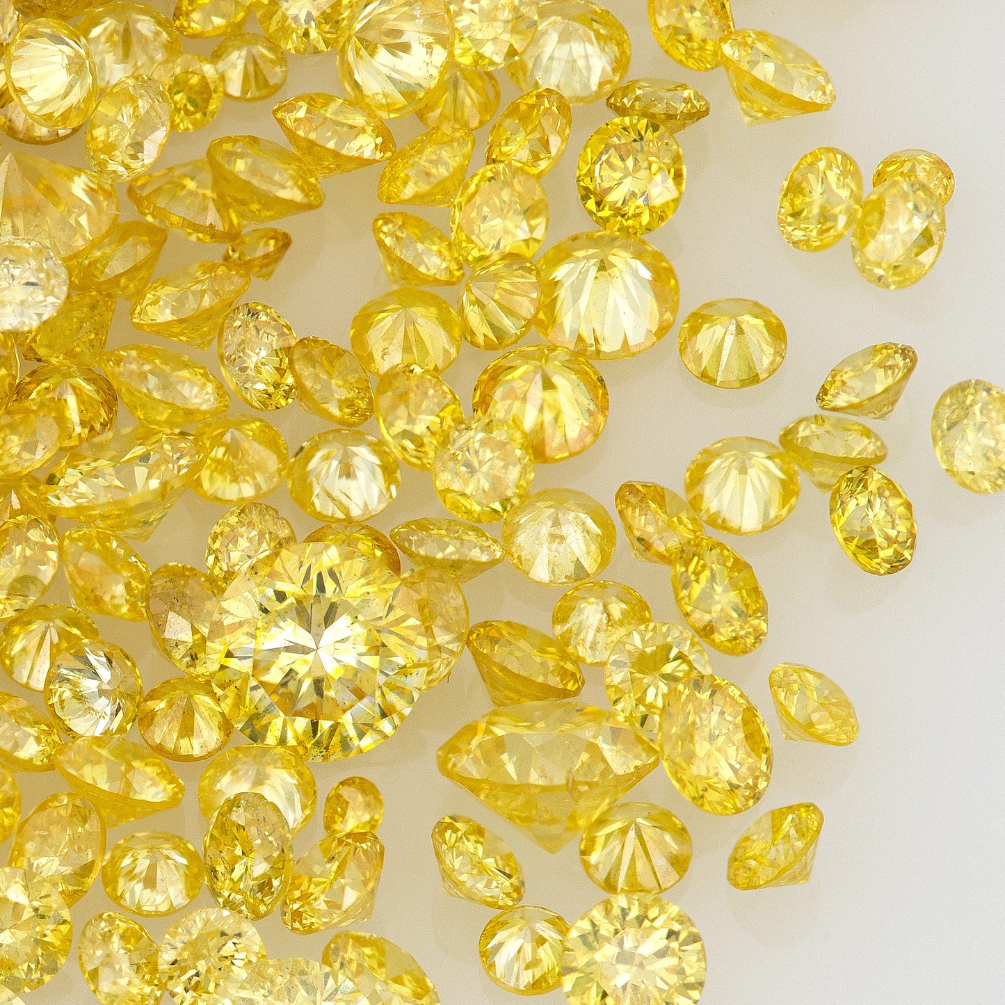 Fancy Vivid Yellow Dark Cape Diamonds 0.25ct Mix Scoop | Fancy Yellow Untreated Natural Diamonds | Round | Melee | Accents | Cape Color Diamonds
