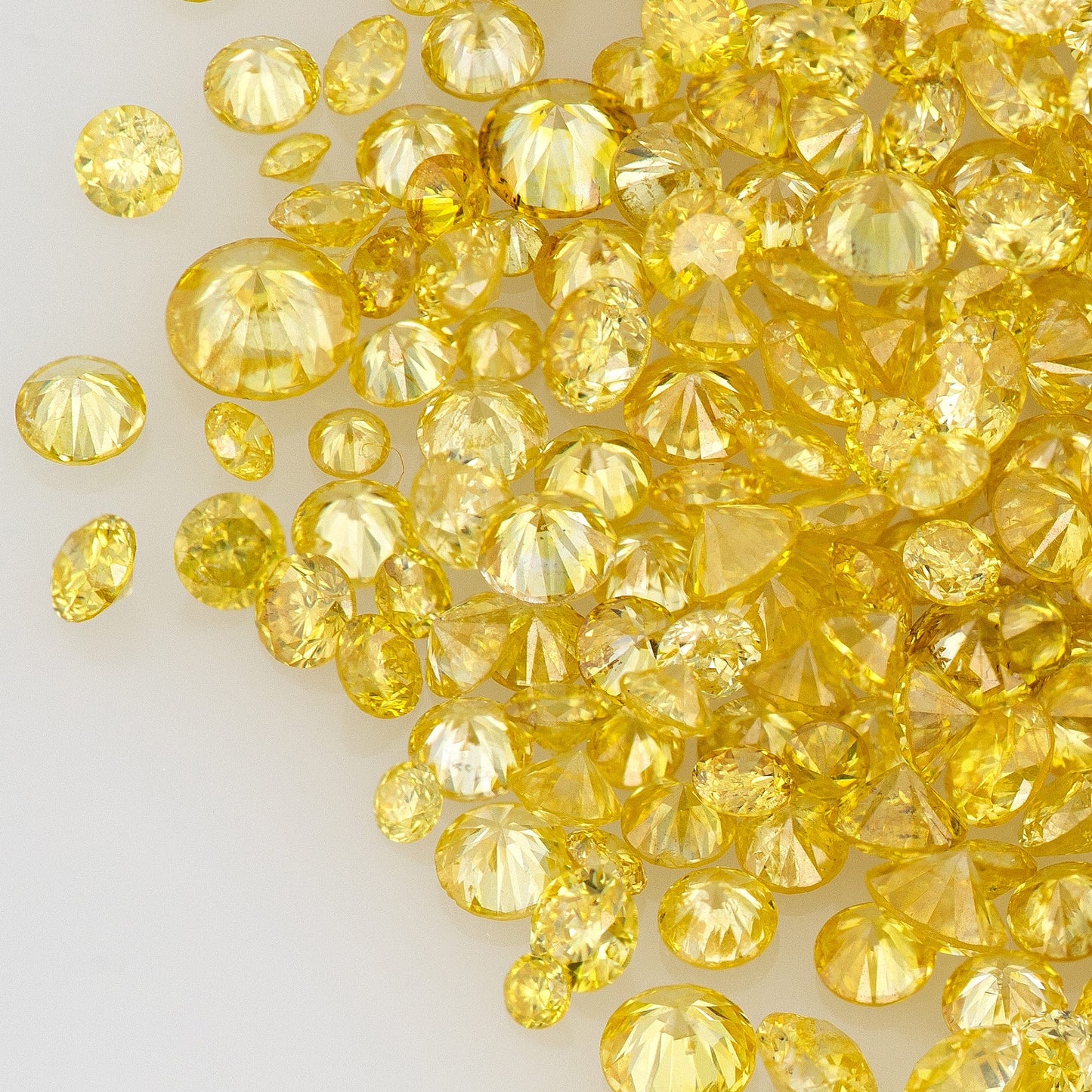 Fancy Vivid Yellow Dark Cape Diamonds 0.25ct Mix Scoop | Fancy Yellow Untreated Natural Diamonds | Round | Melee | Accents | Cape Color Diamonds