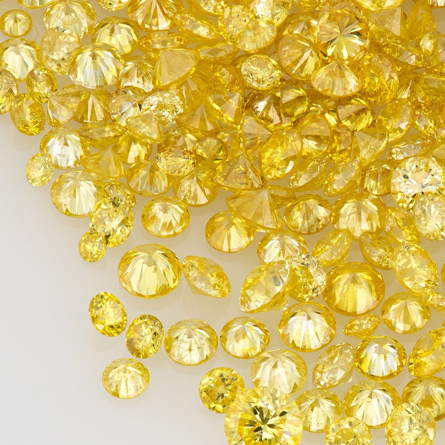 Fancy Vivid Yellow Dark Cape Diamonds 0.25ct Mix Scoop | Fancy Yellow Untreated Natural Diamonds | Round | Melee | Accents | Cape Color Diamonds