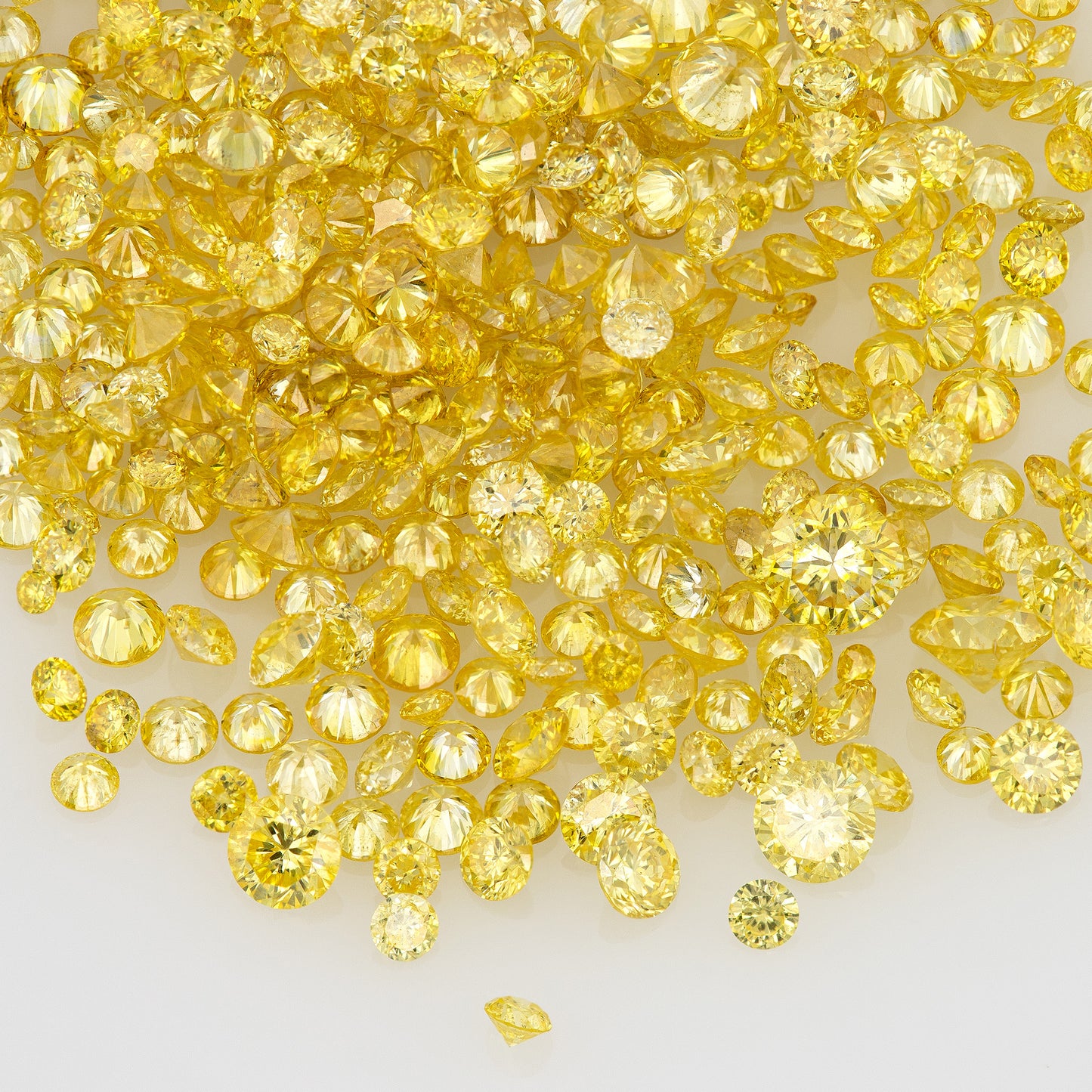 Fancy Vivid Yellow Dark Cape Diamonds 0.25ct Mix Scoop | Fancy Yellow Untreated Natural Diamonds | Round | Melee | Accents | Cape Color Diamonds