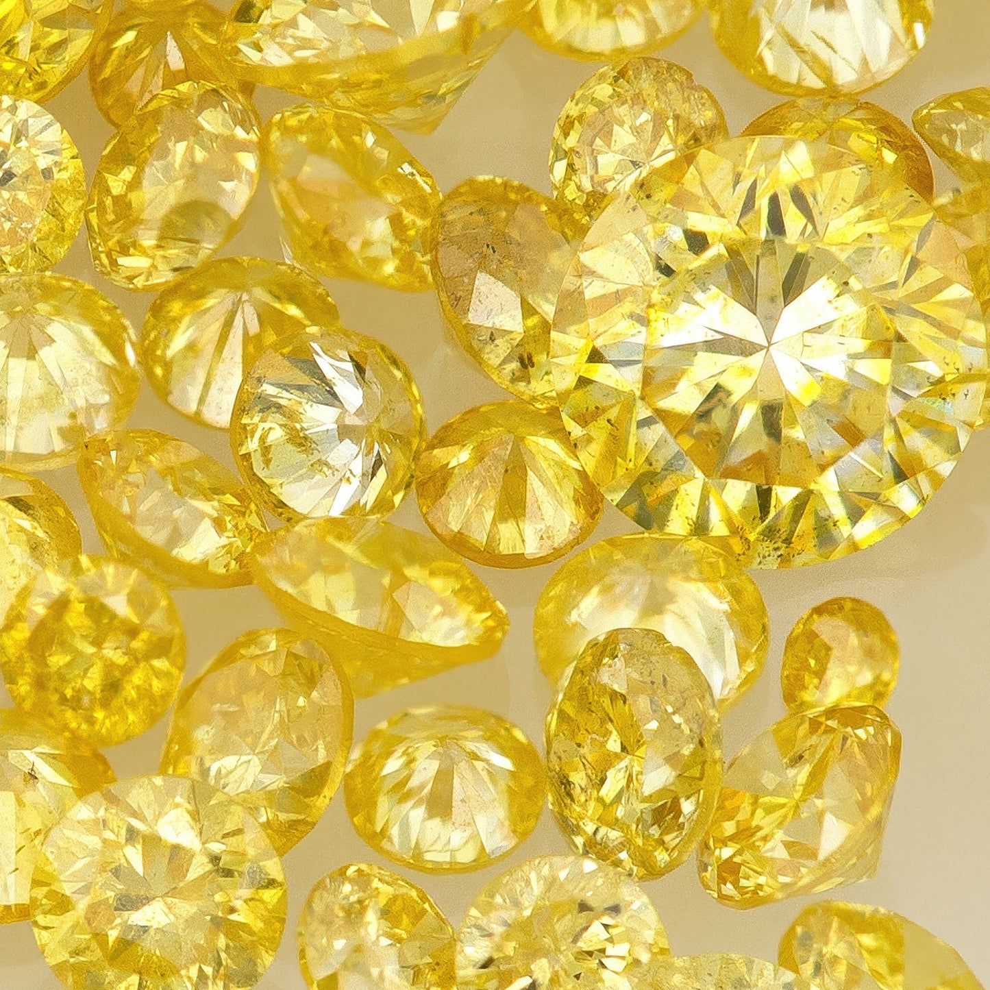 Fancy Vivid Yellow Dark Cape Diamonds 0.25ct Mix Scoop | Fancy Yellow Untreated Natural Diamonds | Round | Melee | Accents | Cape Color Diamonds