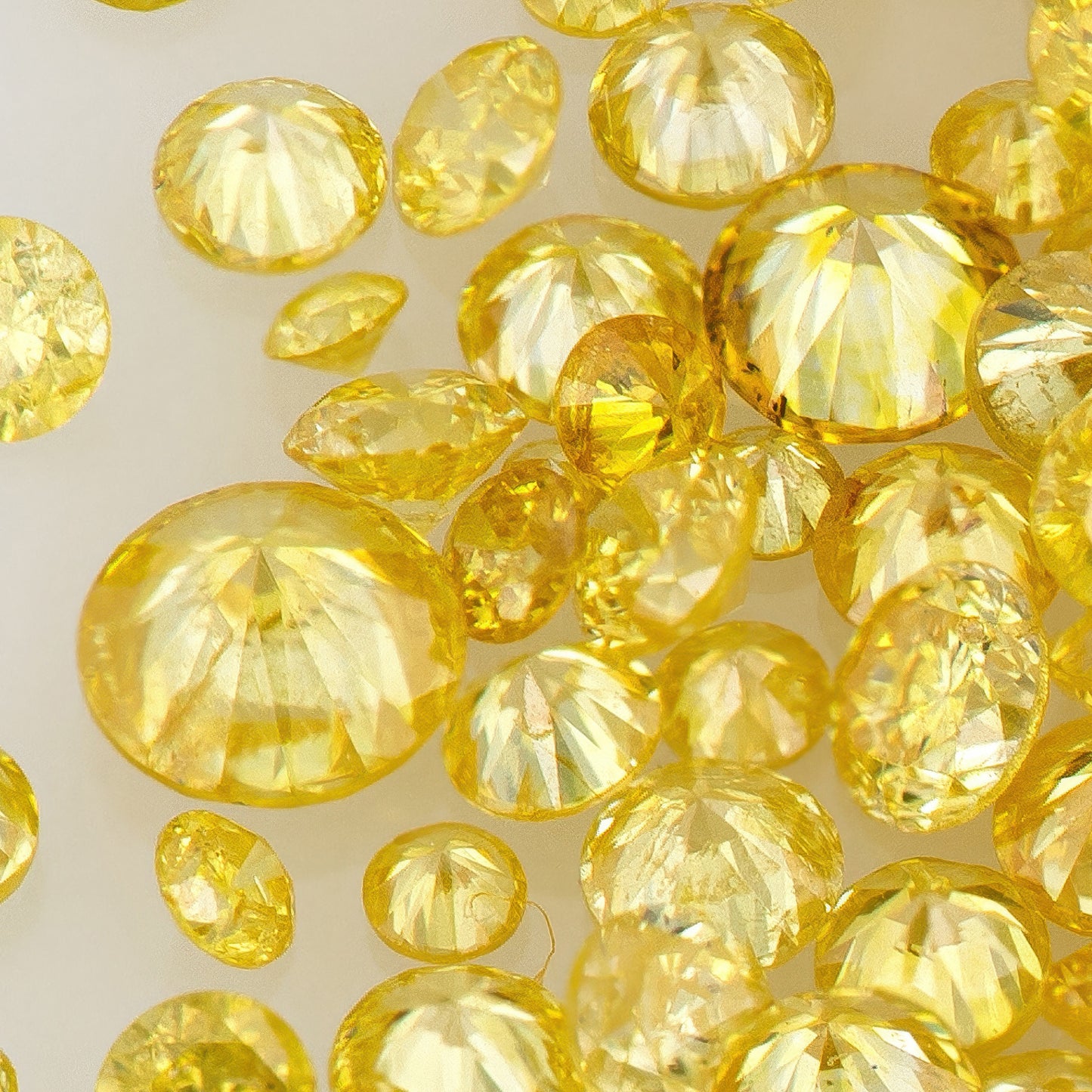 Fancy Vivid Yellow Dark Cape Diamonds 0.25ct Mix Scoop | Fancy Yellow Untreated Natural Diamonds | Round | Melee | Accents | Cape Color Diamonds