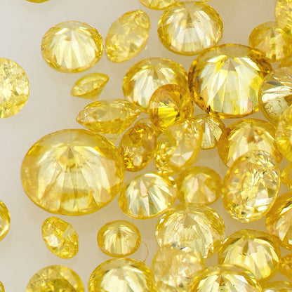 Fancy Vivid Yellow Dark Cape Diamonds 0.25ct Mix Scoop | Fancy Yellow Untreated Natural Diamonds | Round | Melee | Accents | Cape Color Diamonds
