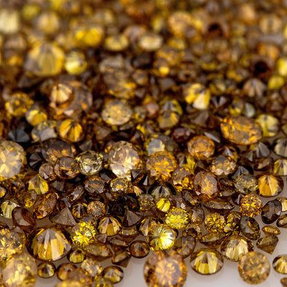 Fancy Vivid Brownish Orangish Yellow Brown Orange Diamonds 0.25ct Mix Scoop | Fancy Yellow Untreated Natural Diamonds | Round | Melee | Accents | Burnt Color Diamonds