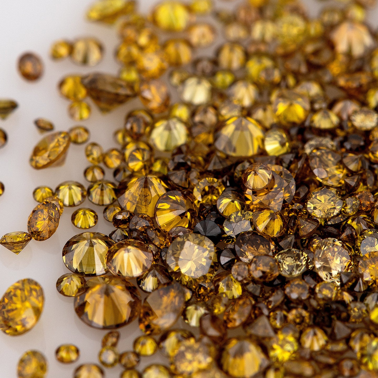 Fancy Vivid Brownish Orangish Yellow Brown Orange Diamonds 0.25ct Mix Scoop | Fancy Yellow Untreated Natural Diamonds | Round | Melee | Accents | Burnt Color Diamonds