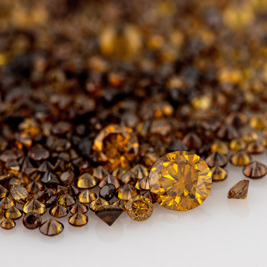 Fancy Vivid Reddish Orangish Yellow Brown Orange Diamonds 0.25ct Mix Scoop | Fancy Yellow Untreated Natural Diamonds | Round | Melee | Accents | Burnt Color Diamonds