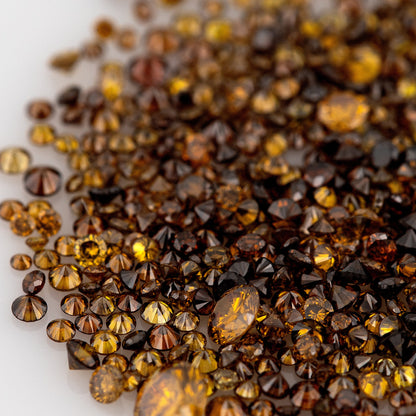 Fancy Vivid Reddish Orangish Yellow Brown Orange Diamonds 0.25ct Mix Scoop | Fancy Yellow Untreated Natural Diamonds | Round | Melee | Accents | Burnt Color Diamonds