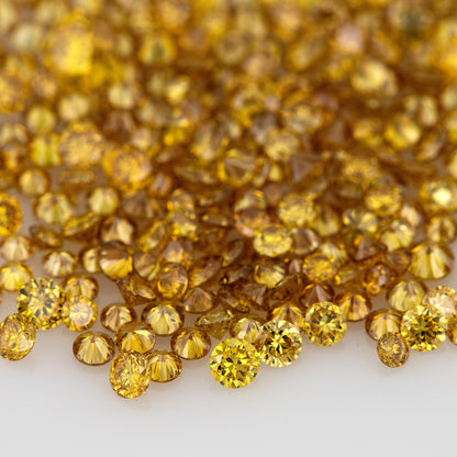 Fancy Vivid Orangy Golden Yellow Golden Coffee Diamonds 0.25ct Mix Scoop | Fancy Vivid Brownish Yellow Untreated Natural Diamonds | Round | Melee | Accents | Coffee