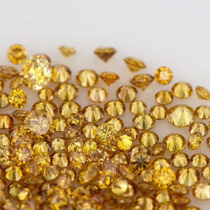 Fancy Vivid Orangy Golden Yellow Golden Coffee Diamonds 0.25ct Mix Scoop | Fancy Vivid Brownish Yellow Untreated Natural Diamonds | Round | Melee | Accents | Coffee