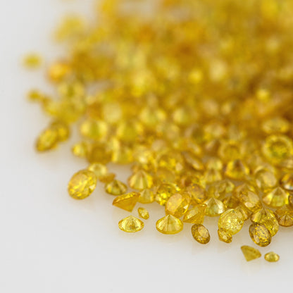 Fancy Vivid Greenish Orangish Yellow Canary Diamonds 0.25ct Mix Scoop | Fancy Vivid Orangish Yellow Untreated Natural Diamonds | Round | Melee | Accents | Canary Yellow