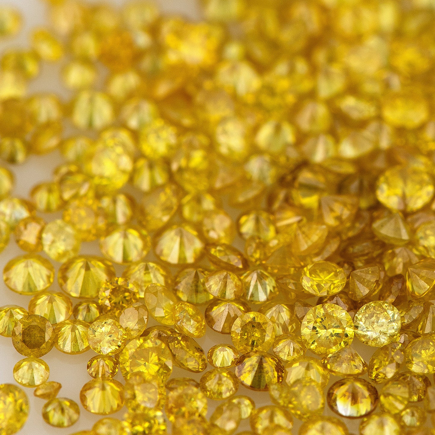 Fancy Vivid Greenish Orangish Yellow Canary Diamonds 0.25ct Mix Scoop | Fancy Vivid Orangish Yellow Untreated Natural Diamonds | Round | Melee | Accents | Canary Yellow