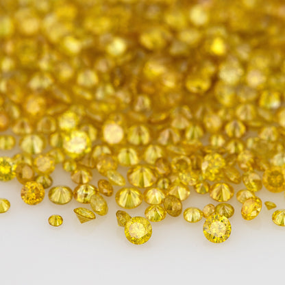 Fancy Vivid Greenish Orangish Yellow Canary Diamonds 0.25ct Mix Scoop | Fancy Vivid Orangish Yellow Untreated Natural Diamonds | Round | Melee | Accents | Canary Yellow