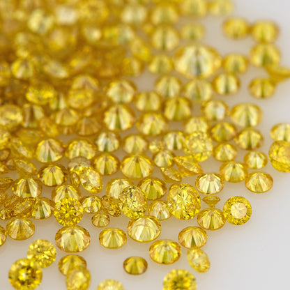 Fancy Orangish Canary Yellow AA Canary Diamonds 0.25ct Mix Scoop | Fancy Vivid Yellow Untreated Natural Diamonds | Round | Melee | Accents | Canary Yellow