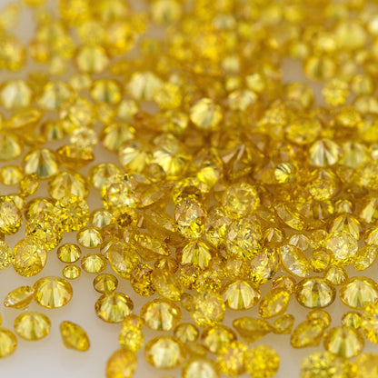 Fancy Orangish Canary Yellow AAA | Fancy Intense Yellow | Dark Cape Diamonds 0.25ct | Mix Scoop | Fancy Yellow | Untreated Natural Diamonds | Round | Melee | Accents | Cape Color Diamonds
