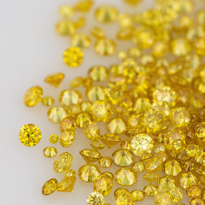 Fancy Orangish Canary Yellow AAA | Fancy Intense Yellow | Dark Cape Diamonds 0.25ct | Mix Scoop | Fancy Yellow | Untreated Natural Diamonds | Round | Melee | Accents | Cape Color Diamonds
