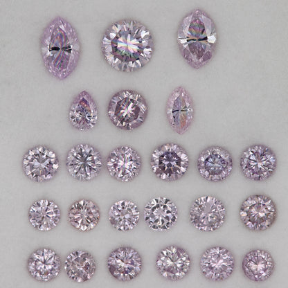 Purple Pink Diamonds Untreated Natural Diamonds Fancy Intense Pink Round Brilliant Melee Parcel 2.18cts 48pcs mix shapes