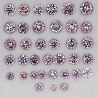 Purple Pink Diamonds Untreated Natural Diamonds Fancy Intense Pink Round Brilliant Melee Parcel 2.18cts 48pcs mix shapes