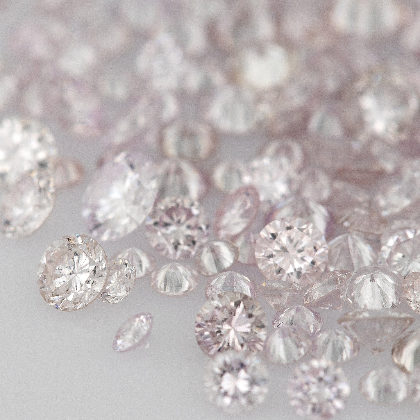Light Pink Diamonds 0.25ct 1.3mm to 2.5mm mix scoop Fancy Light Purple Pink Untreated Natural Diamonds Round|Melee|accents|Pink Diamonds