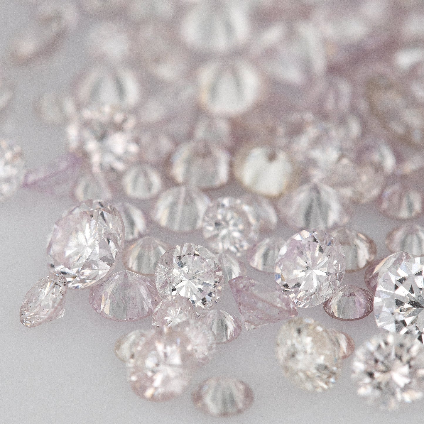 Light Pink Diamonds 0.25ct 1.3mm to 2.5mm mix scoop Fancy Light Purple Pink Untreated Natural Diamonds Round|Melee|accents|Pink Diamonds