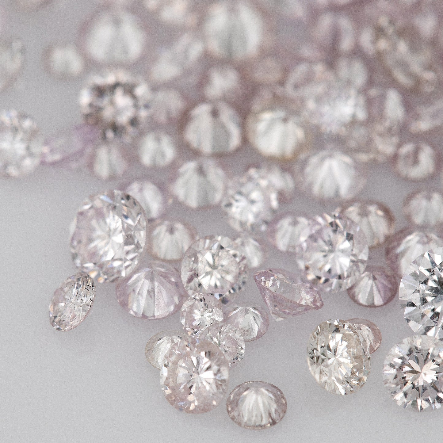 Light Pink Diamonds 0.25ct 1.3mm to 2.5mm mix scoop Fancy Light Purple Pink Untreated Natural Diamonds Round|Melee|accents|Pink Diamonds