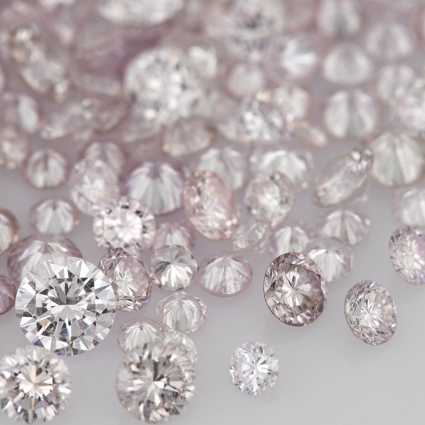Light Pink Diamonds 0.25ct 1.3mm to 2.5mm mix scoop Fancy Light Purple Pink Untreated Natural Diamonds Round|Melee|accents|Pink Diamonds