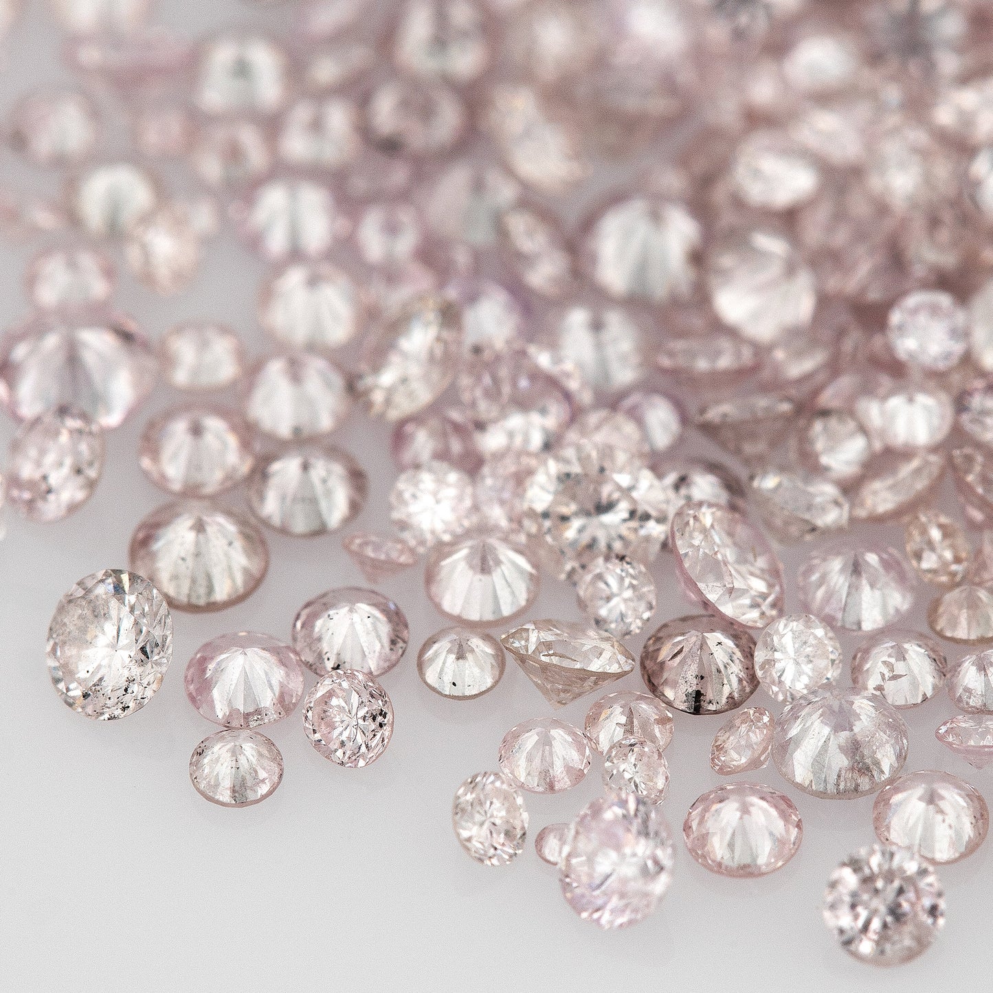 Rose Pink Argyle Diamonds 0.25ct 1.3mm to 2.5mm mix scoop Fancy Light Rose Pink Untreated Natural Diamonds Round|Melee|accents|Australian