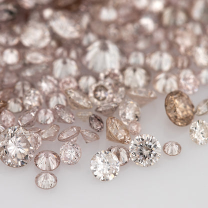 Rose Pink Argyle Diamonds 0.25ct 1.3mm to 2.5mm mix scoop Fancy Light Rose Pink Untreated Natural Diamonds Round|Melee|accents|Australian
