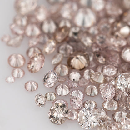 Rose Pink Argyle Diamonds 0.25ct 1.3mm to 2.5mm mix scoop Fancy Light Rose Pink Untreated Natural Diamonds Round|Melee|accents|Australian