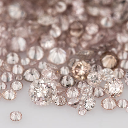 Rose Pink Argyle Diamonds 0.25ct 1.3mm to 2.5mm mix scoop Fancy Light Rose Pink Untreated Natural Diamonds Round|Melee|accents|Australian