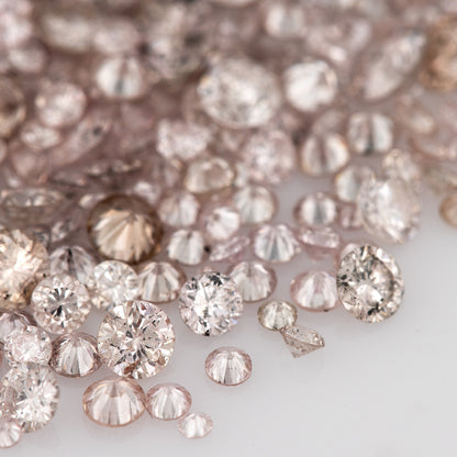 Rose Pink Argyle Diamonds 0.25ct 1.3mm to 2.5mm mix scoop Fancy Light Rose Pink Untreated Natural Diamonds Round|Melee|accents|Australian