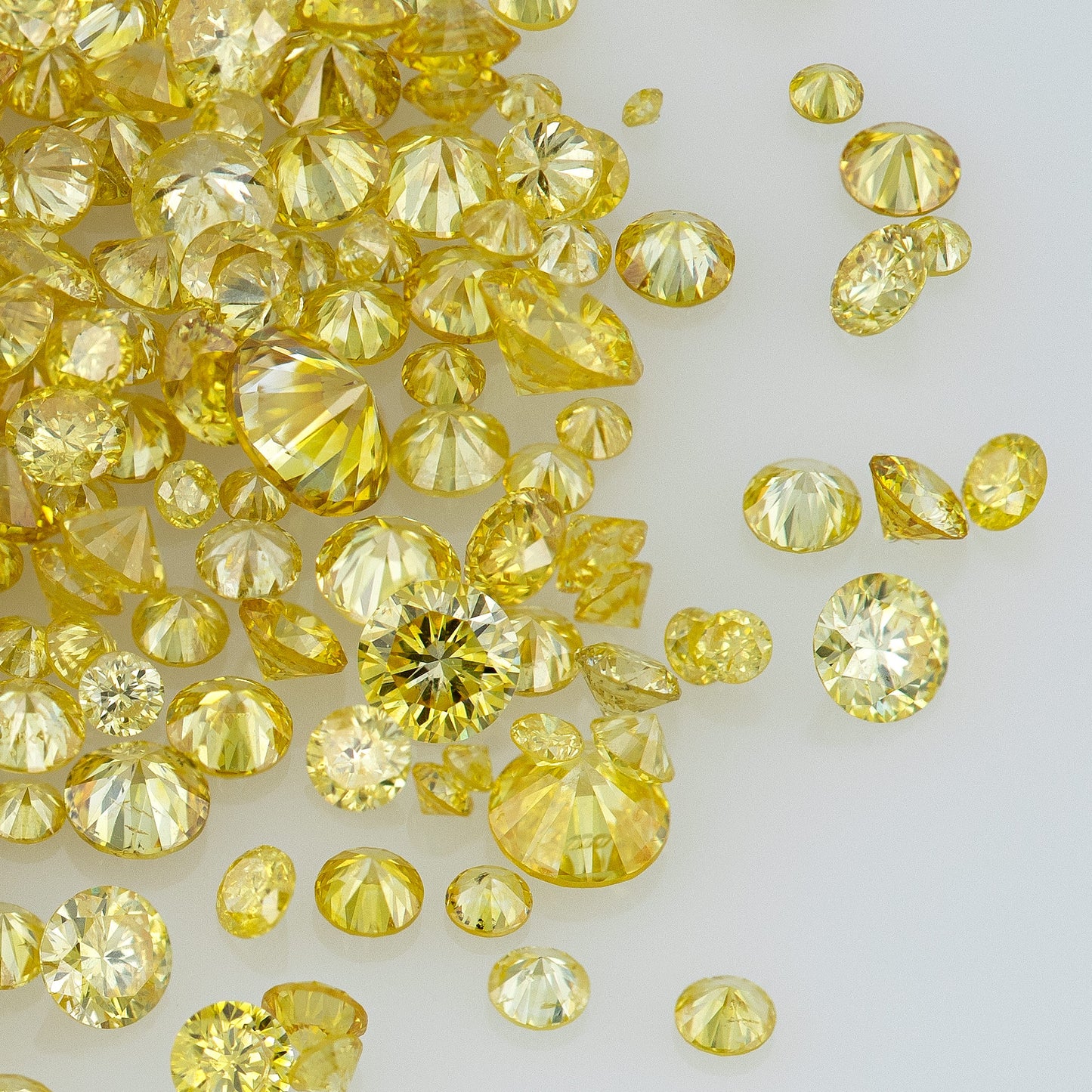 Fancy Vivid Yellow AA | Dark Cape Diamonds 0.25ct Mix Scoop | Vivid Yellow Untreated Natural Diamonds | Round | Melee | Accents | Cape Yellow