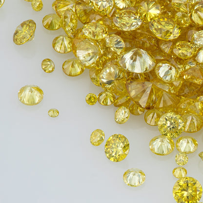 Fancy Vivid Yellow AA | Dark Cape Diamonds 0.25ct Mix Scoop | Vivid Yellow Untreated Natural Diamonds | Round | Melee | Accents | Cape Yellow
