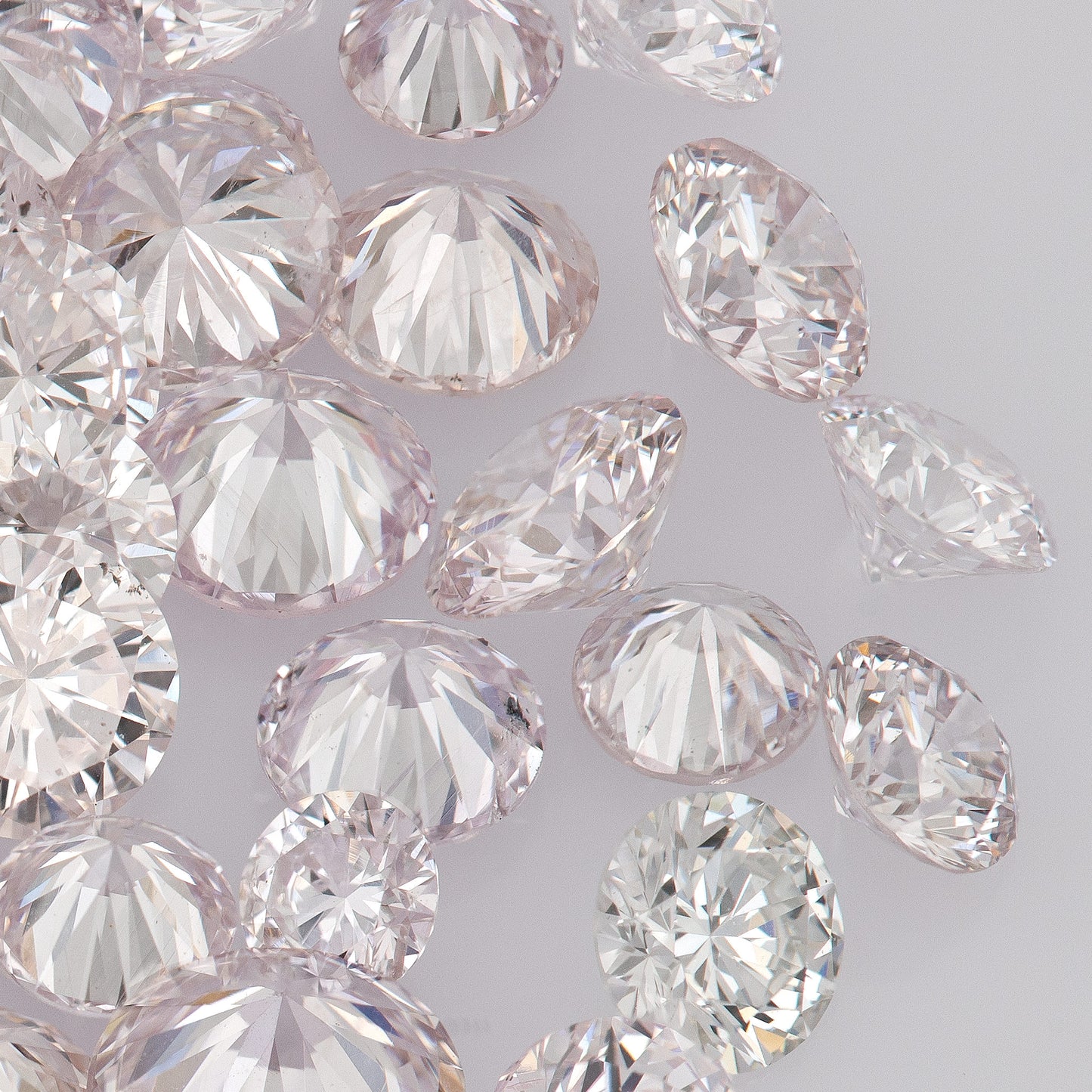 Very Light Purplish Pink AA (9PP) | Argyle Light Pink Diamonds 0.25ct Mix Scoop | Argyle Pink Diamond | Untreated Natural Pink Diamonds | Round | Melee | Accents | Argyle