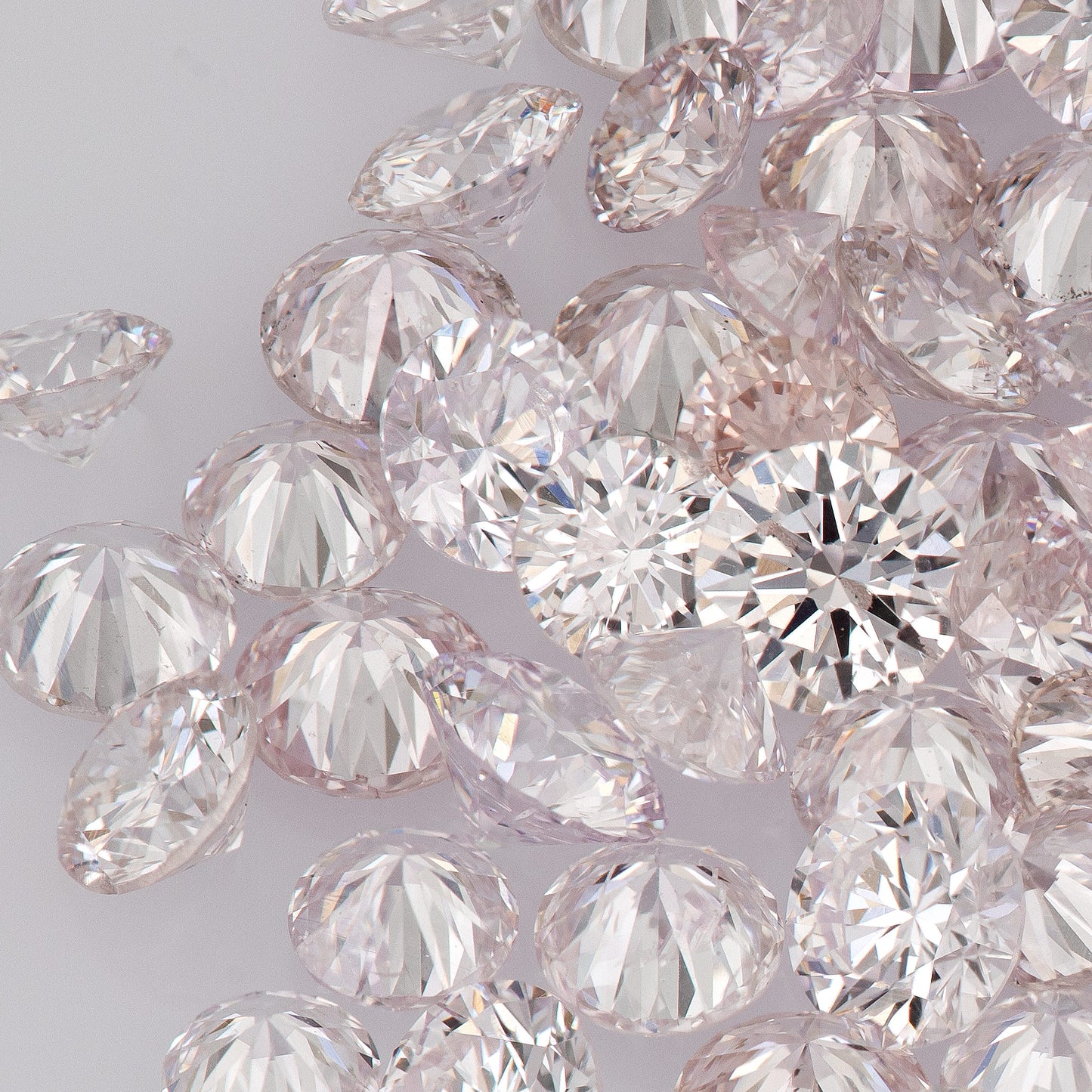 Very Light Purplish Pink AA (9PP) | Argyle Light Pink Diamonds 0.25ct Mix Scoop | Argyle Pink Diamond | Untreated Natural Pink Diamonds | Round | Melee | Accents | Argyle