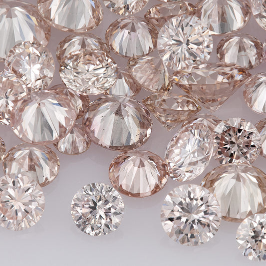 Fancy Light Pink Rose (9-8PR) | Argyle Pink Rosé Diamonds | Pink Untreated Natural Diamonds | Round | Melee | Accents | Cape Yellow