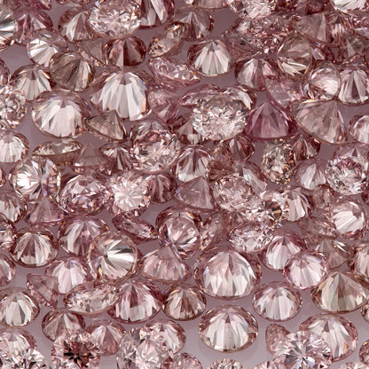 Fancy Vivid Pink Rose (6/5PR) | Argyle Pink Diamonds Select | Untreated Natural Pink Diamonds | Round Melee Accents